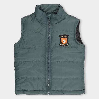 Infants Dark Green High Neck Casual Jacket