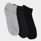 Men's Ankle Length Socks Pack of 3 ( Grey Melange, Black, Charcoal ), चारकोल, small