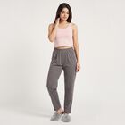 Women's Grey Straight Fit Star Printed Pyjama, गहरा ग्रे, small