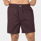Men's Wine Classic Fit Geometric Printed Boxers, वाइन, small