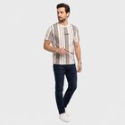 Men's White Round Neck Regular T-Shirt, White, small