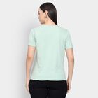 Ladies' 100% Cotton Round Neck T-Shirt , हल्का हरा, small