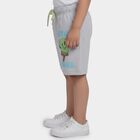 Boys Light Grey Regular Fit Casual Bermuda Shorts, Melange Light Grey, small