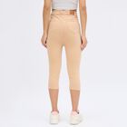 Ladies' Peach Skinny Fit Jogger Capri, Beige, small image number null