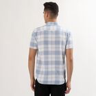 Men's Light Blue Cotton Half Sleeve Classic Casual Shirt, Light Blue, small image number null