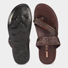 Men's Brown Strappy Slip-On Sandals, Brown, small