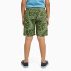 Boys' Tropical Green Cotton Printed Bermuda Shorts, ओलिव, small image number null