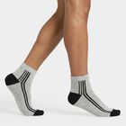 Men's Grey Regular Fit Striped Pack of 3 Socks, मिश्रित हल्का ग्रे, small