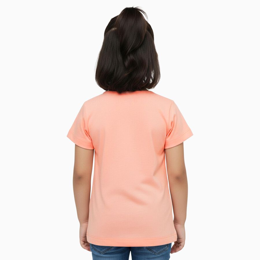 Girls' T-Shirt, पीच, large image number null