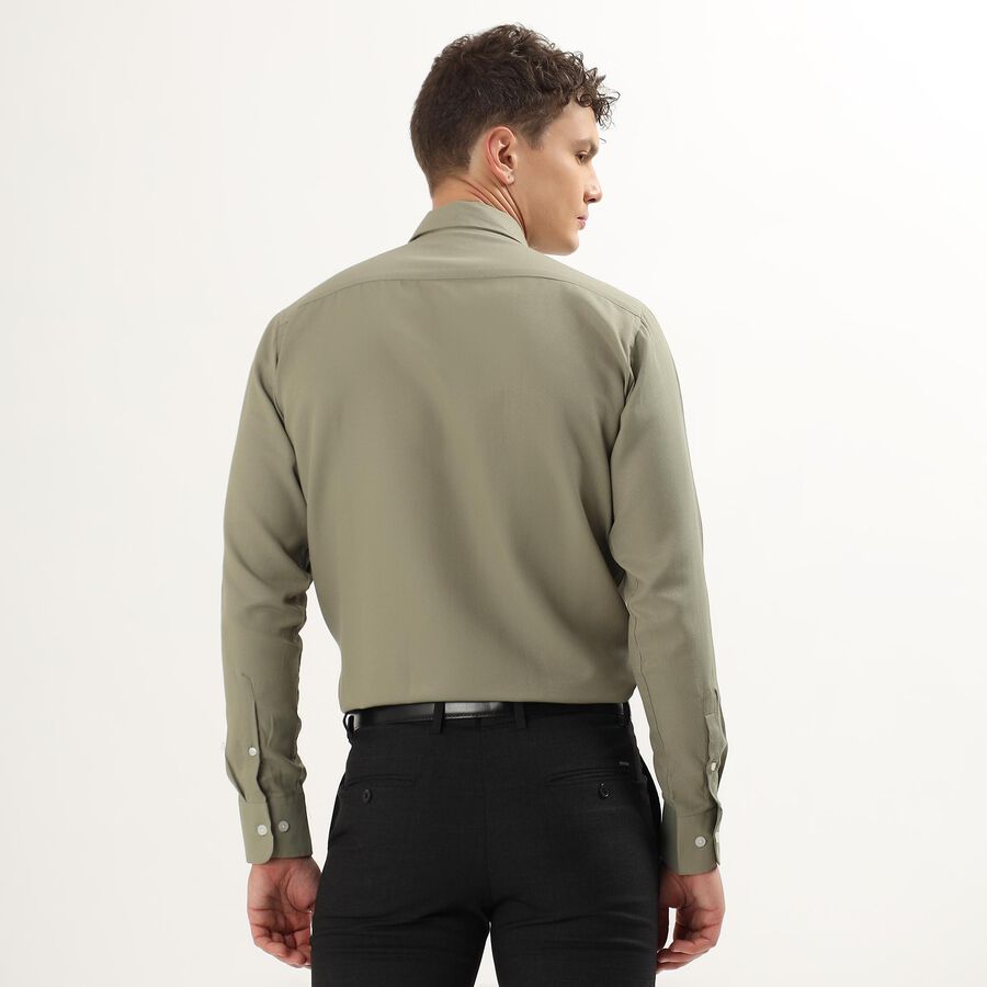 Men's Olive Green Slim Fit Formal Shirt, Olive, large image number null