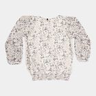Girls Printed Top, White, small image number null
