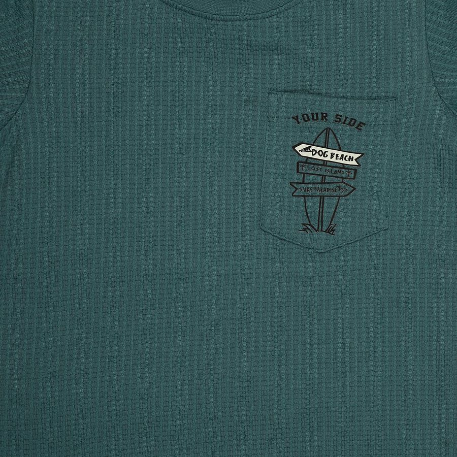 Boys' Knit Baba Suit, Teal Blue, large