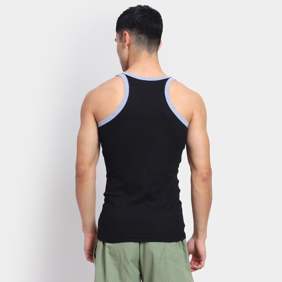 Men's 100% Cotton Gym T-Shirt , काला, large