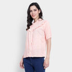 All Over Print Elbow Sleeve Top, Peach, small image number null