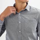 Men's Grey Classic Formal Shirt, नेवी ब्लू, small image number null