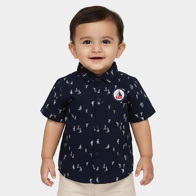 Infants' Navy Blue 100% Cotton Classic Shirt
