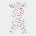 Boys All Over Print Night Suit, White, small image number null