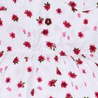 Infant Girls' White Regular Fit Floral Print Frock, सफ़ेद, small