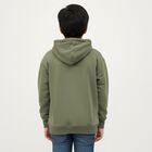 Boys Muted Olive Green Hooded Neck Casual Sweatshirt, ओलिव, small image number null