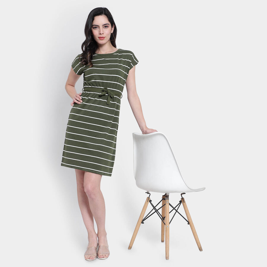 Stripes Dress, Olive, large image number null