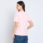 Ladies' 100% Cotton Round Neck T-Shirt, गुलाबी, small