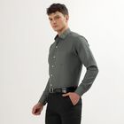 Men's Dark Green Cut Away Collar Slim Fit Formal Shirt, Dark Green, small image number null
