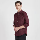 Printed Casual Shirt, Wine, small image number null