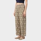 Women's Beige Regular Fit Printed Palazzos, गहरा पीला, small