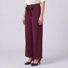 Women's Wine Regular Fit Solid Trousers, वाइन, small