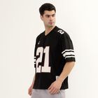 Men's Jet Black V-Neck Athleisure T-Shirt, Black, small