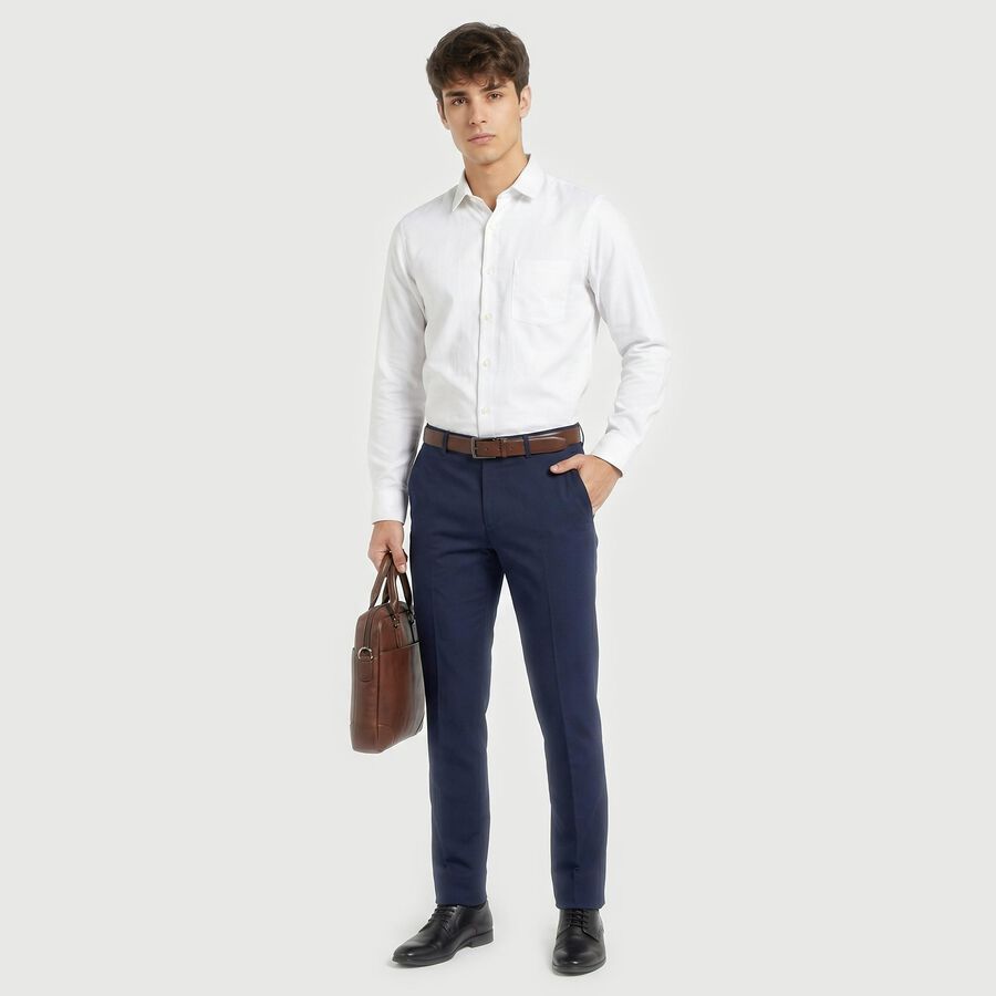 Men's White Classic Formal Shirt, White, large