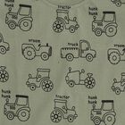 Boys' Olive Cotton Round Neck Vehicle Print Baba Suit, Olive, small image number null