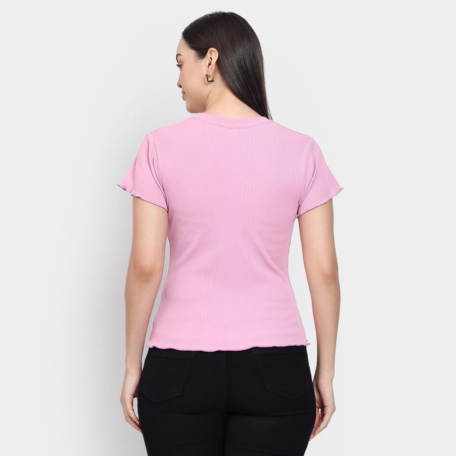 Ladies' Round Neck T-Shirt , Light Pink, large