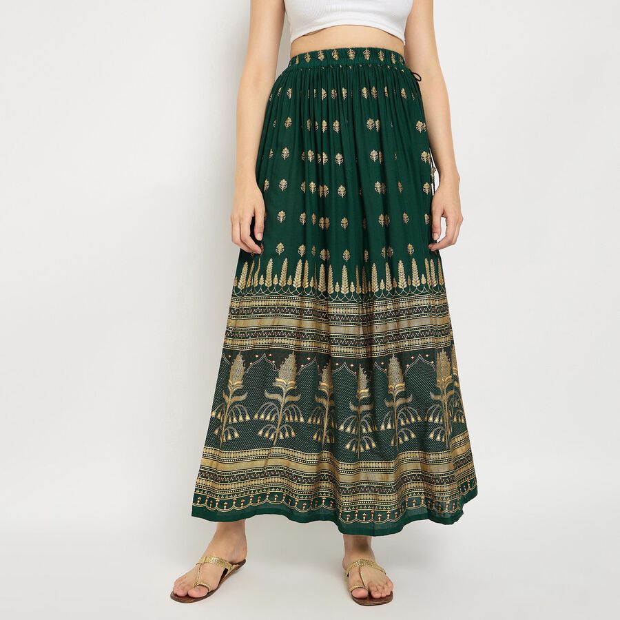Ladies' Lehenga Skirt, Dark Green, large image number null