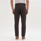 Men's 100% Cotton Slim Fit Casual Trousers, गहरा ग्रे, small