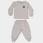 Boys' Ash Grey Round Neck Quilted Baba Suit, मिश्रित हल्का ग्रे, small image number null