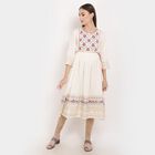 Embroidered Empire Line Kurta, Beige, small image number null