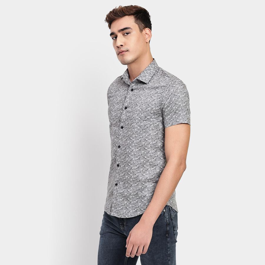 Men's 100% Cotton Casual Shirt, गहरा ग्रे, large image number null