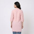 Women's Pink Mandarin Collar Floral Printed Kurta, Light Pink, small