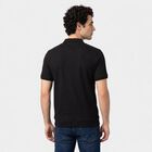 Men's Black Polo Neck Polo T-Shirt, काला, small