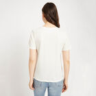 Round Neck T-Shirt, ऑफ व्हाइट, small image number null