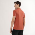 Men's Rust Polo Neck Casual T-Shirt, Rust, small