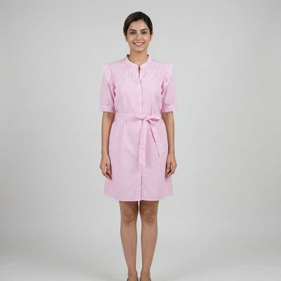 Women's Pink Sleeveless Classic Dress