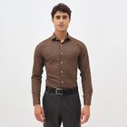 Men's Rich Chocolate Brown Classic Collar Formal Shirt, Brown, small image number null