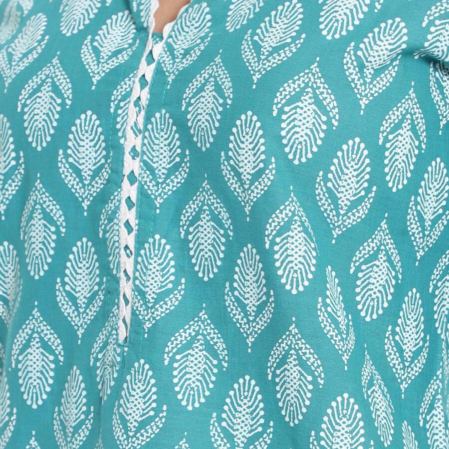 Cotton Straight Kurta, Mid Blue, large image number null