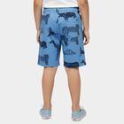 Boys' Blue Regular Fit Animal Printed Bermuda Shorts, Mid Blue, small