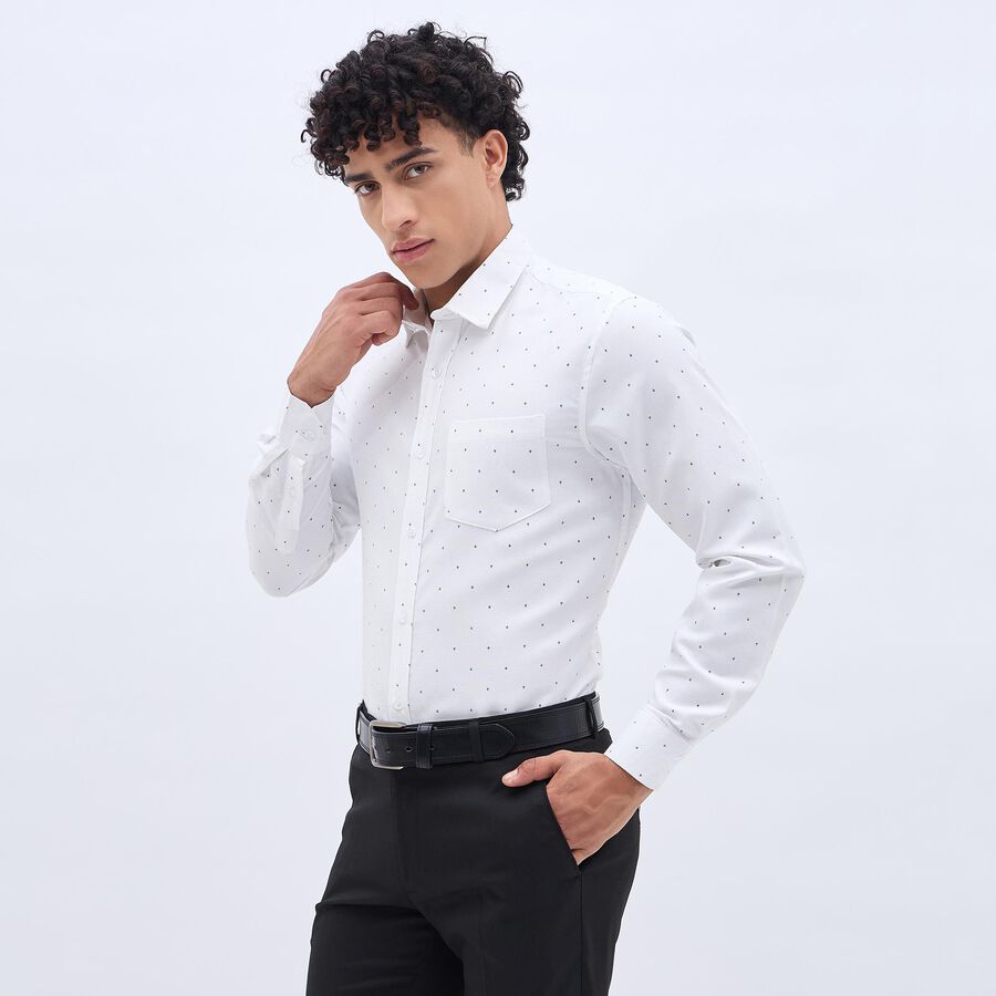 Men's Cut Away Collar Formal Shirt, White, large image number null