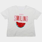 Girls White Cotton Round Neck Regular T-Shirt, सफ़ेद, small