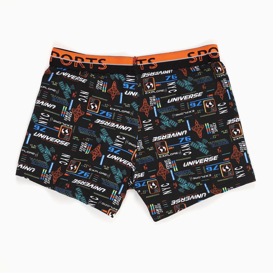 Boys' Black Printed Regular Fit Briefs, Black, large image number null