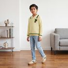 Boys Cream Polo Neck Knitted Pullover, ऑफ व्हाइट, small